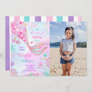 Aquarellmaid zum Geburtstag Foto Einladung