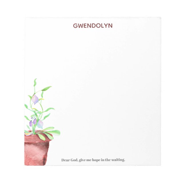Aquarellmaler Feigenbaum Liebe Gott Notepad Notizblock (Vorderseite)