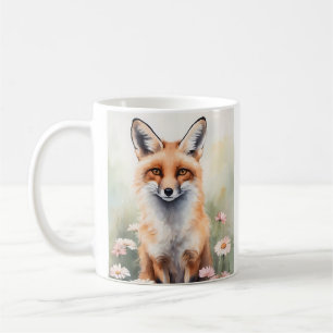 Aquarellmaler Fox mit dunklen Blume Kaffeetasse