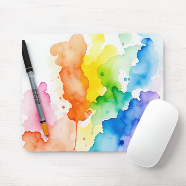 Aquarellmaler Hintergrund mit Stift Mousepad (Mit Mouse)