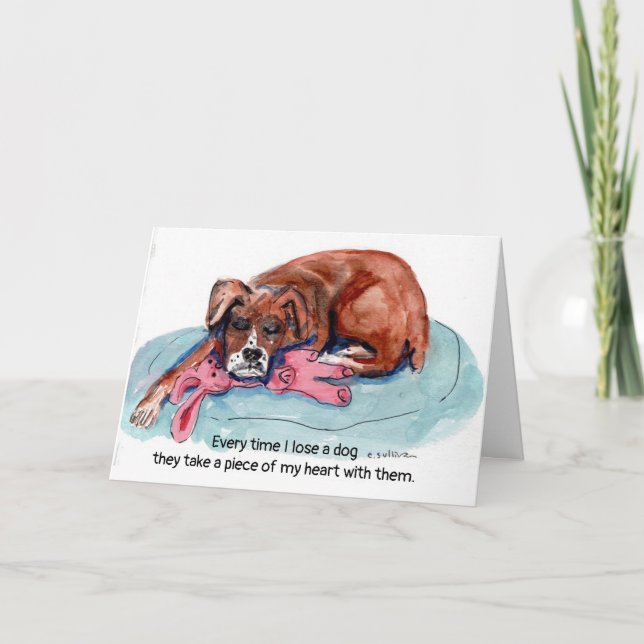 Aquarellmaler +"Jedes Mal, wenn ich einen Hund ver Karte (Vorderseite)