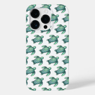 Aquarellmaler Meeresschildkröte Cartoon blau grün Case-Mate iPhone 14 Pro Hülle