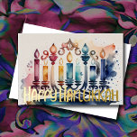 Aquarellmalerei Abstrakt Hanukkah Menorah<br><div class="desc">Aquarellmalerei Abstrakt Hanukkah Menorah</div>