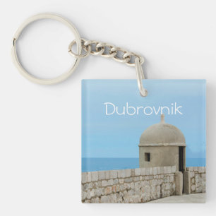 Aquarellmalerei an der Stadtmauer von Dubrovnik Schlüsselanhänger