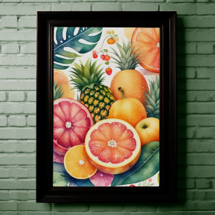 Aquarellmalerei auf Assorted Fruit III Poster