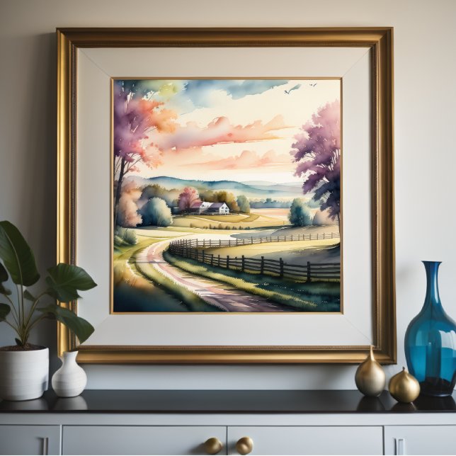 Aquarellmalerei auf Bauernstall Poster (Von Creator hochgeladen)