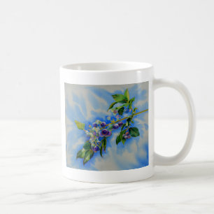 Aquarellmalerei auf Blaubeere Kaffeetasse