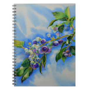 Aquarellmalerei auf Blaubeere Notizblock