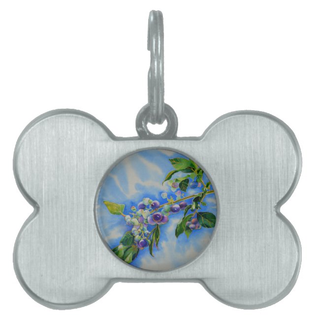Aquarellmalerei auf Blaubeere Tiermarke (Vorderseite)