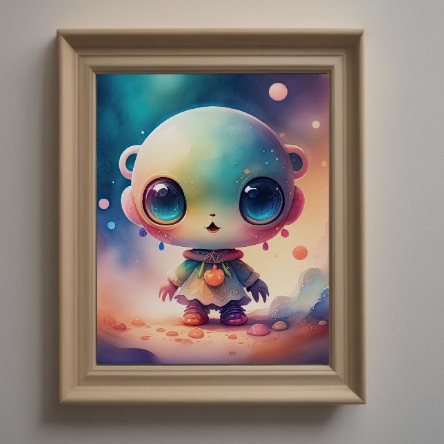Aquarellmalerei auf Chibi-Alien Poster (Von Creator hochgeladen)