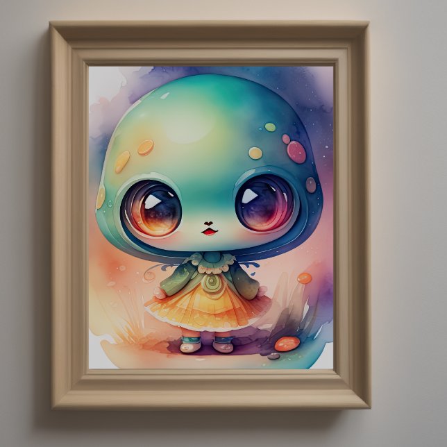 Aquarellmalerei auf Chibi-Alien Poster (Von Creator hochgeladen)