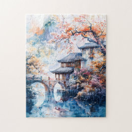 Aquarellmalerei auf China und Wasser Puzzle