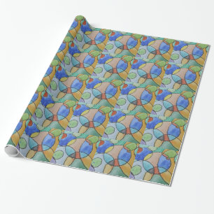 Aquarellmalerei auf farbenfrohe Kreise, Kinder Kun Geschenkpapier