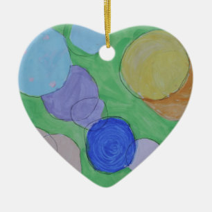Aquarellmalerei auf farbenfrohe Kreise, Kinder Kun Keramikornament