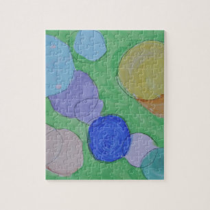 Aquarellmalerei auf farbenfrohe Kreise, Kinder Kun Puzzle