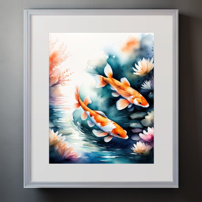 Aquarellmalerei auf Koi-Fisch II Poster (Von Creator hochgeladen)