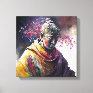 Aquarellmalerei auf koreanische Buddha Leinwanddruck
