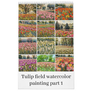 Aquarellmalerei auf Tulip 1 Kalender