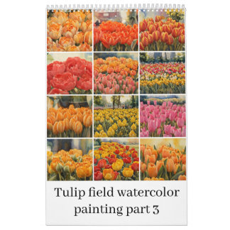 Aquarellmalerei auf Tulipen 3 Kalender