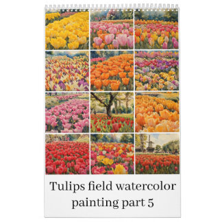 Aquarellmalerei auf Tulipen 5 Kalender