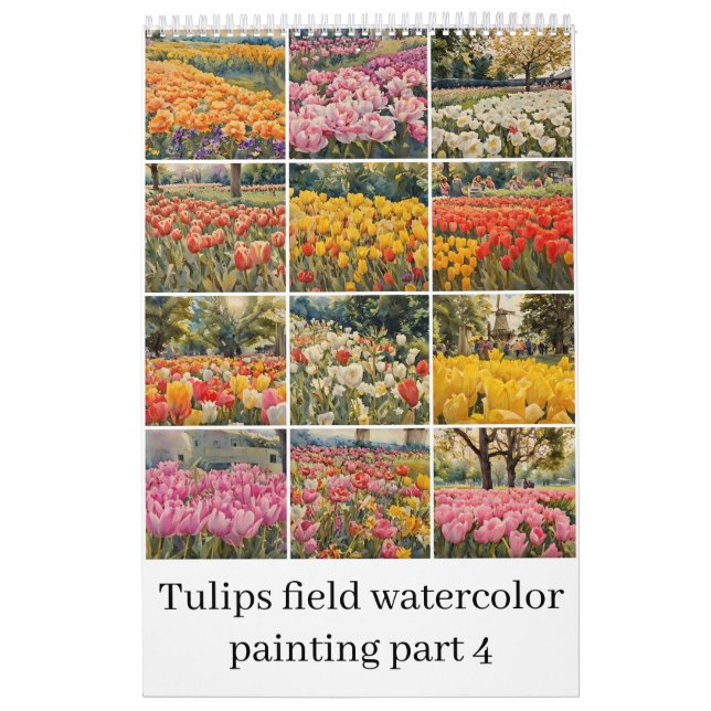 Aquarellmalerei auf Tulips 4 Kalender (Titelbild)