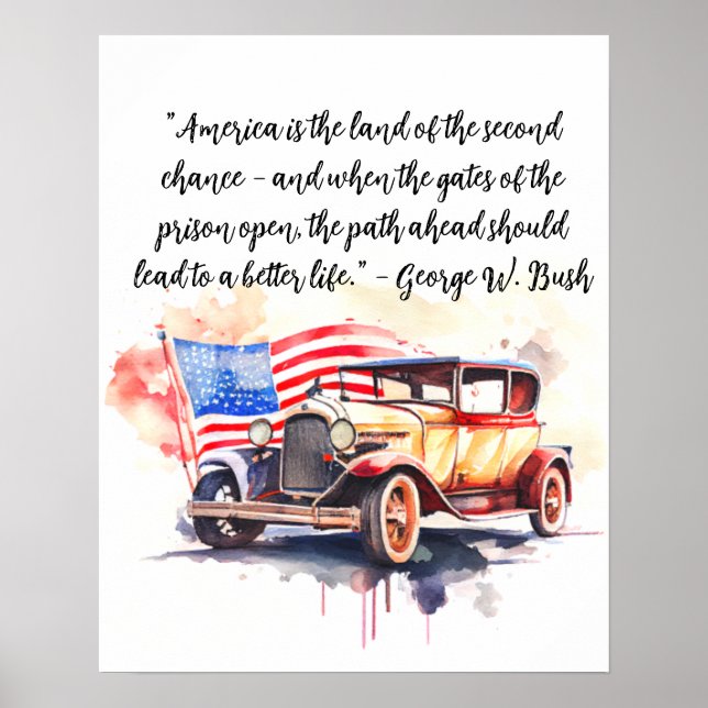 Aquarellmalerei auf Vintage Car Poster (Vorne)