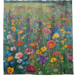 Aquarellmalerei auf Wildblume Duschvorhang