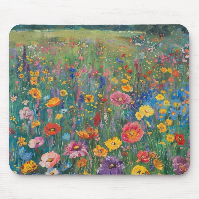Aquarellmalerei auf Wildblume Mousepad (Vorne)
