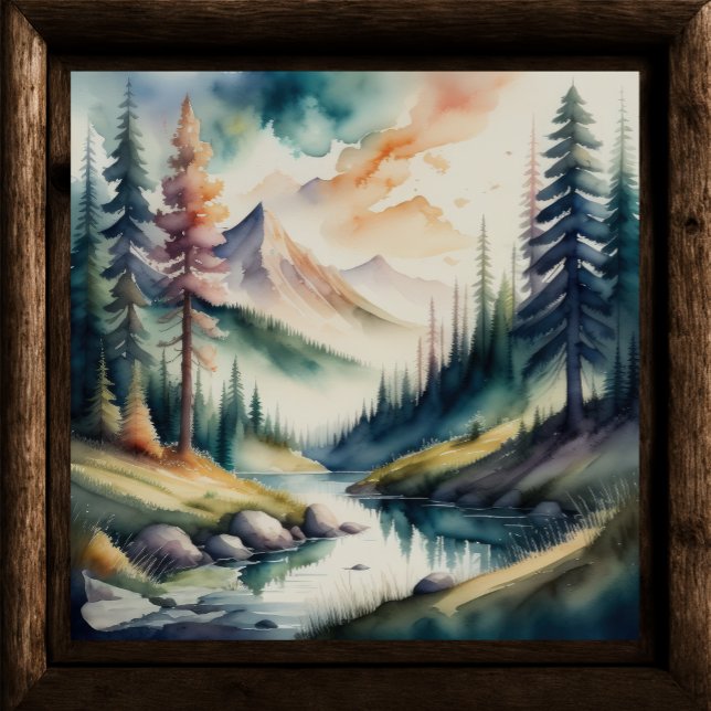 Aquarellmalerei Berglandschaft Poster (Von Creator hochgeladen)