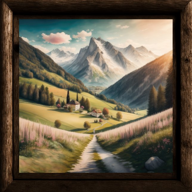 Aquarellmalerei Berglandschaft Poster (Von Creator hochgeladen)