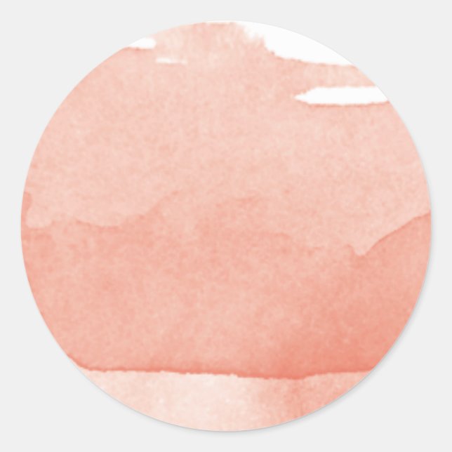 Aquarellmalerei Coral Pink Ombre Moderne Kunst Runder Aufkleber (Vorderseite)