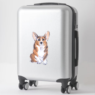 Aquarellmalerei Corgi sumie Aufkleber