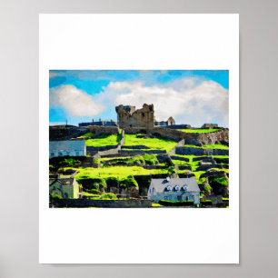 Aquarellmalerei der Landschaft von Inishmore Poster