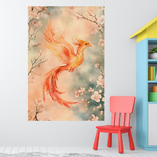 Aquarellmalerei, die einen mythischen Phönix darst Poster