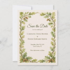 Aquarellmalerei Eichenholzrahmen Save-the-Date-Kar