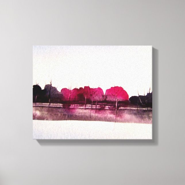 Aquarellmalerei einer farbenfrohen Landschaft Leinwanddruck (Vorderseite)