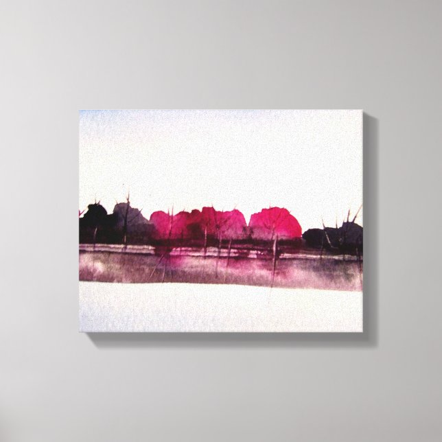 Aquarellmalerei einer farbenfrohen Landschaft Leinwanddruck (Vorderseite)