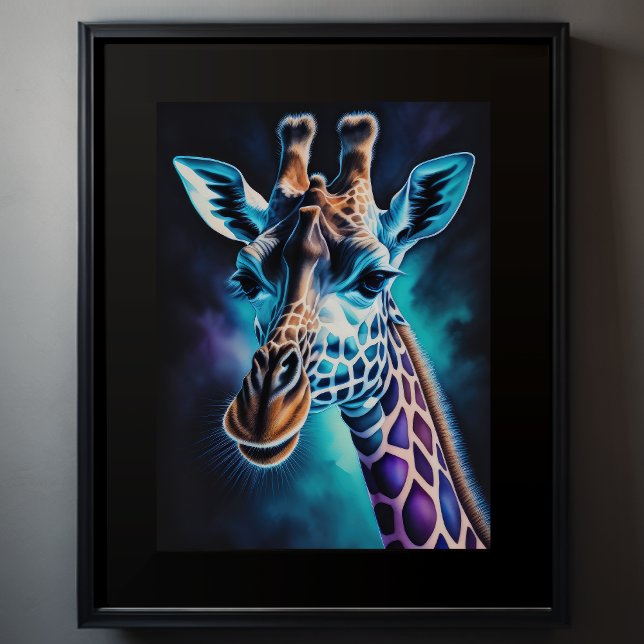 Aquarellmalerei einer Giraffe 3:4 Poster (Von Creator hochgeladen)