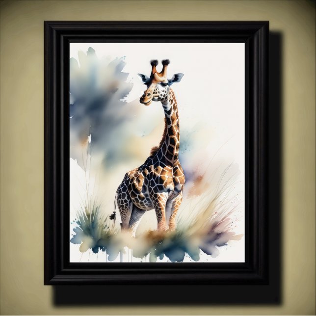 Aquarellmalerei einer Giraffe 5:4 Poster (Von Creator hochgeladen)