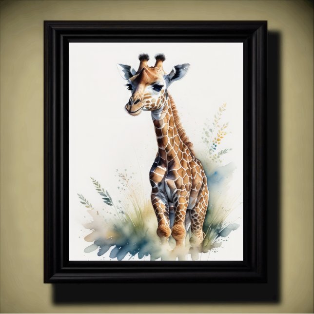 Aquarellmalerei einer Giraffe 5:4 Poster (Von Creator hochgeladen)