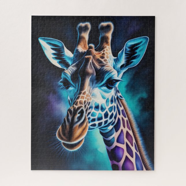 Aquarellmalerei einer Giraffe Puzzle (Vertikal)