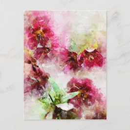 Aquarellmalerei einer Hellebore-Blume Postkarte