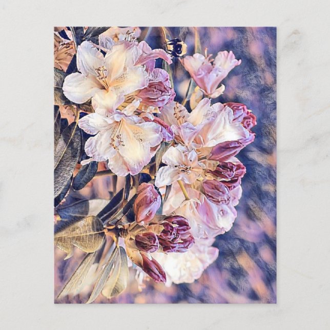 Aquarellmalerei einer lila Azeenblüte (Vorderseite)