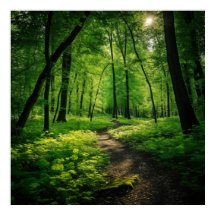 Aquarellmalerei eines üppigen Sommerweides