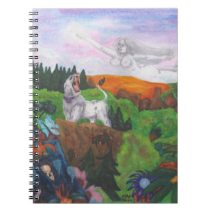 Aquarellmalerei Fantasie Landschaft Göttin Liebe Notizblock