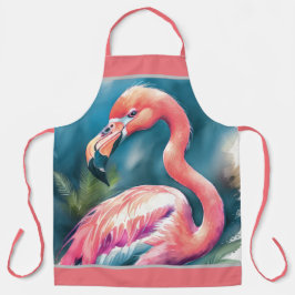 Aquarellmalerei Flamingo Schürze