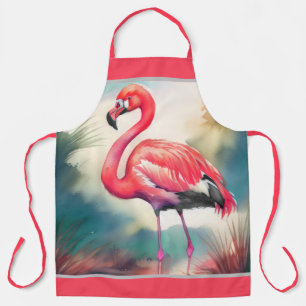 Aquarellmalerei Flamingo Schürze