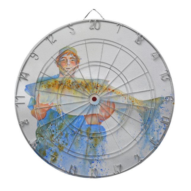 Aquarellmalerei für Fischer Dartscheibe (vorne)