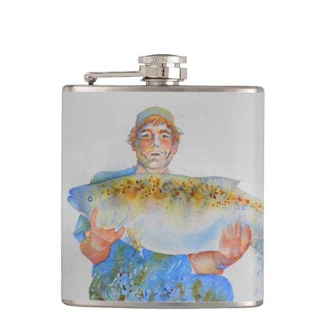 Aquarellmalerei für Fischer Flachmann (Vorderseite)