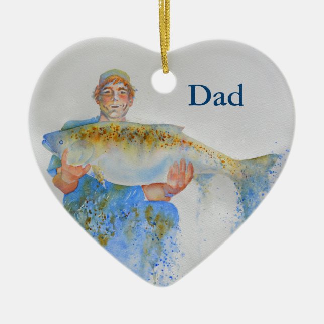 Aquarellmalerei für Fischer Keramikornament (Vorne)